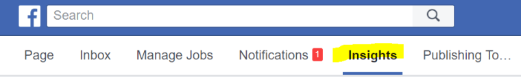 Facebook Insights search bar